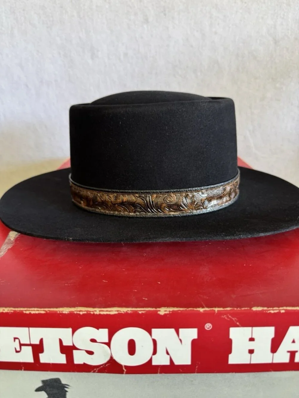 Stetson 3X Beaver Revenger Vintage Black Cowboy Hat Sz 7